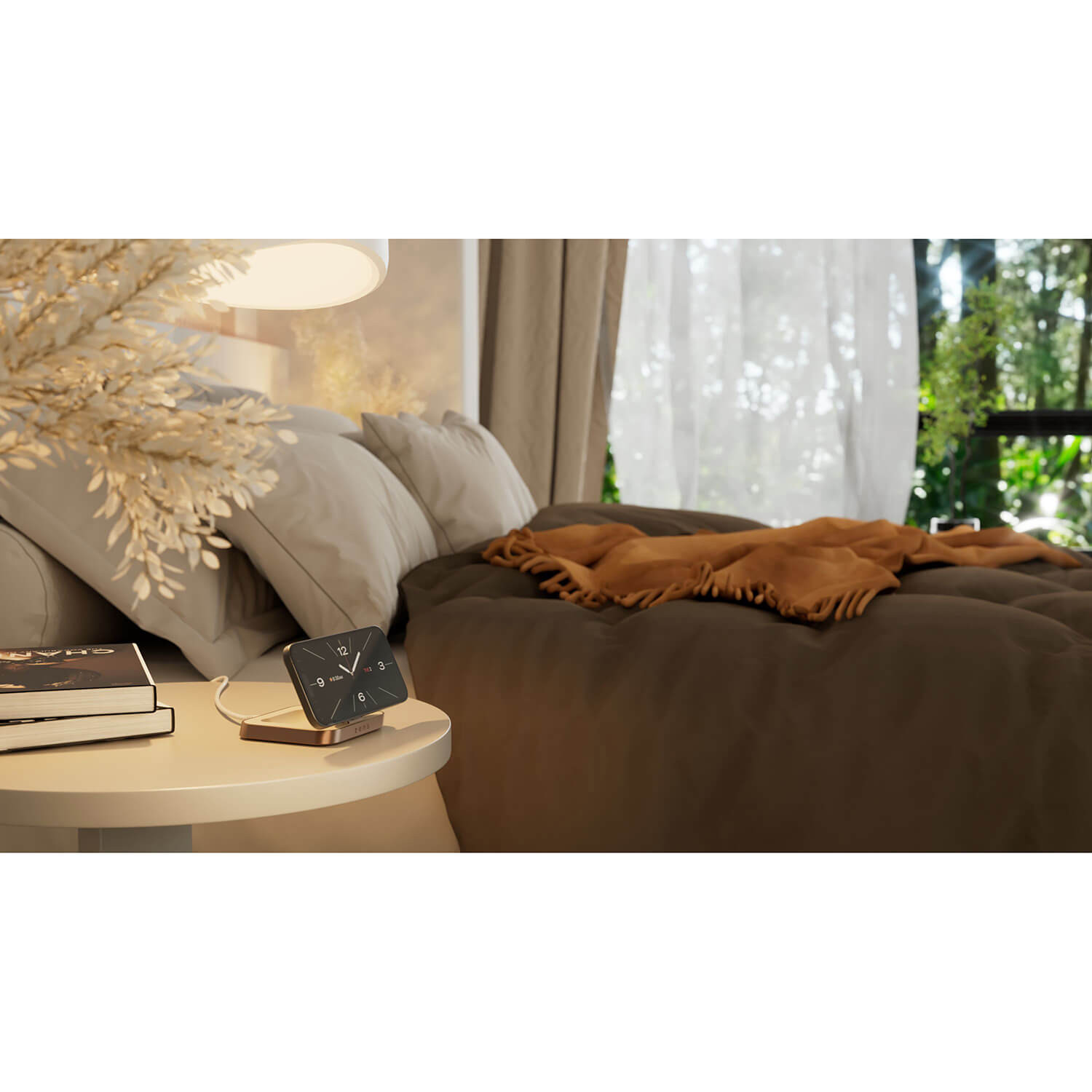 ZENS Wireless Charger Nightstand Qi 15W Copper