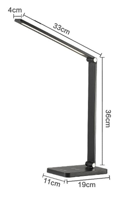 PLATINET Skrivebordslampe 10W, aluminium, trdls lading, sv