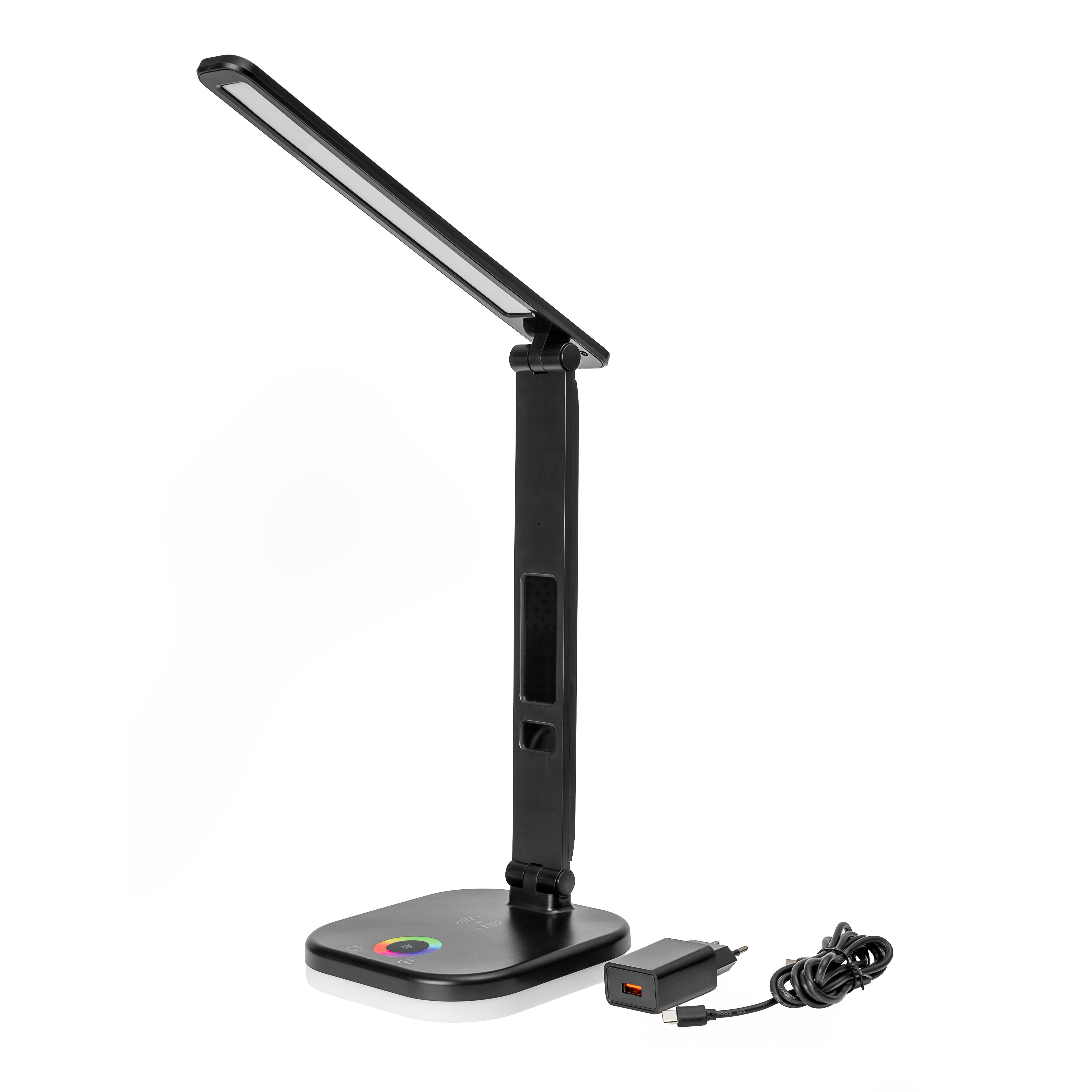 BildePLATINET Skrivebordslampe LED RGB med trdls lading, svart