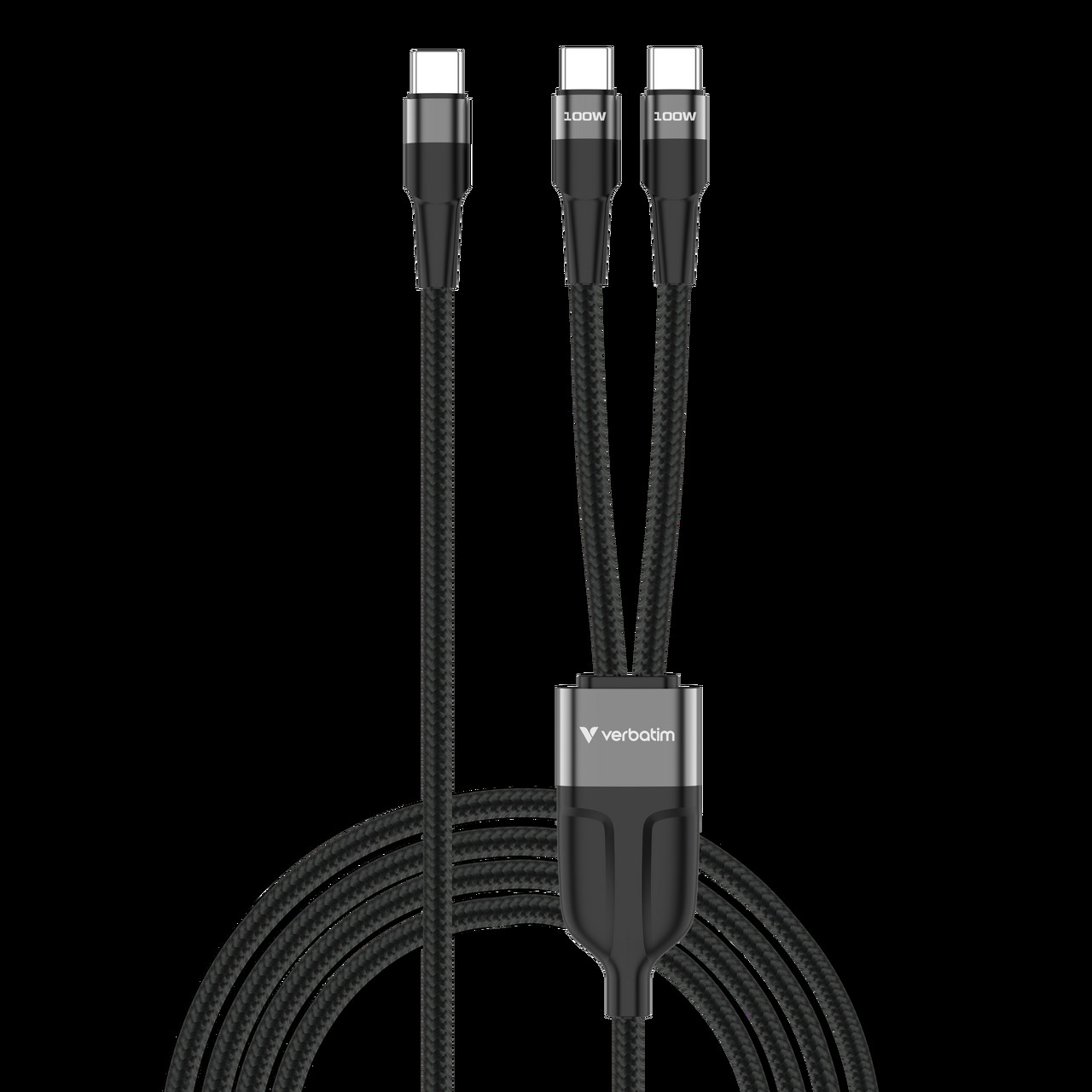 BildeVerbatim Sync&Charge USB-C to Dual cable 100W 150cm grey