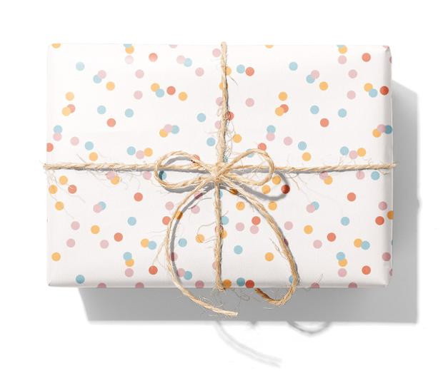 Gavepapir 70Cmx10M Confetti Prikket