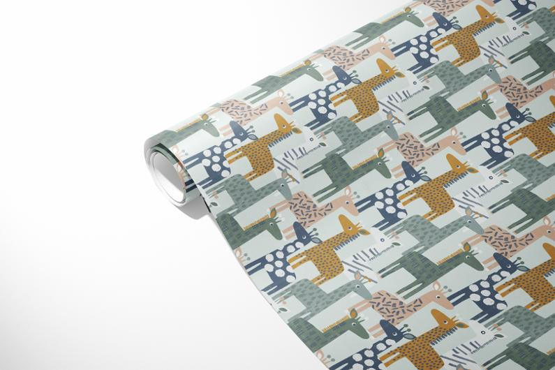 Gavepapir 70Cmx10M Giraffes
