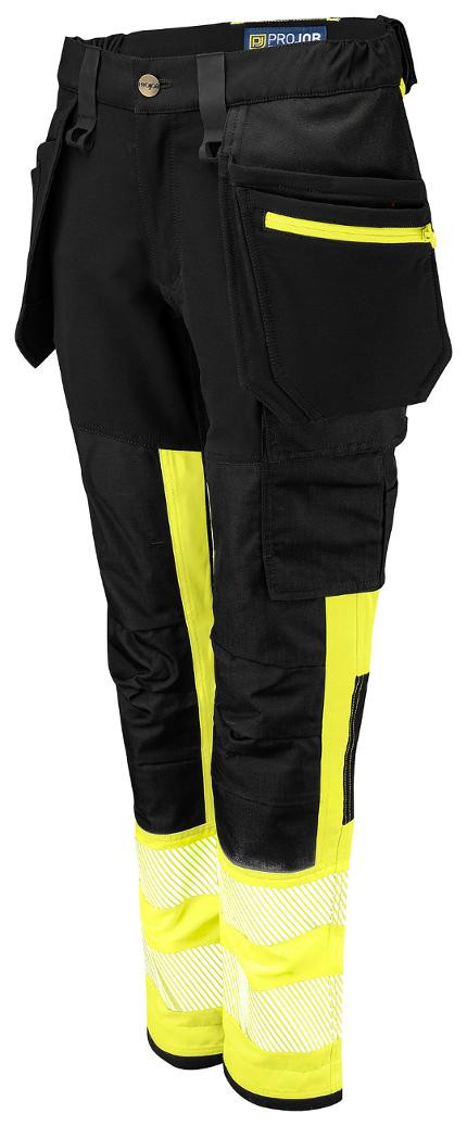 Bukse Projob 6543 Dame C48 Hivis Gul/Sor