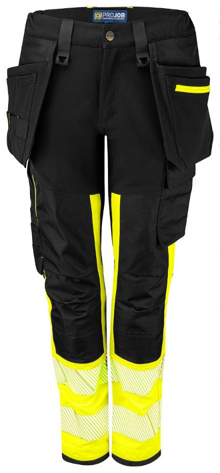 BildeBukse Projob 6543 Dame C40 Hivis Gul/Sor