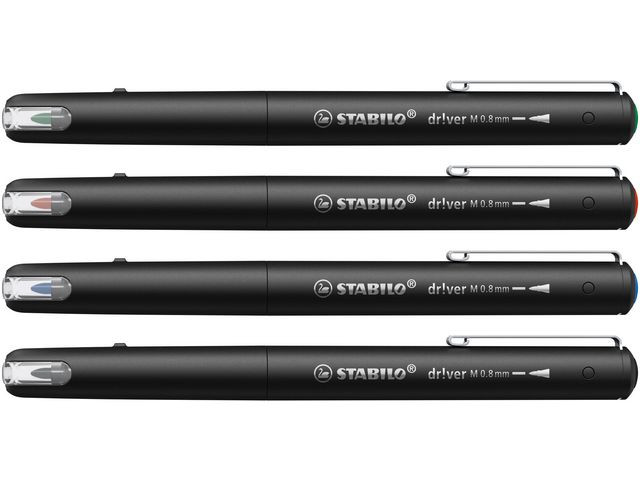 Fiberpenn Stabilo Dr!Ver 0,8Mm Ass (4 stk)