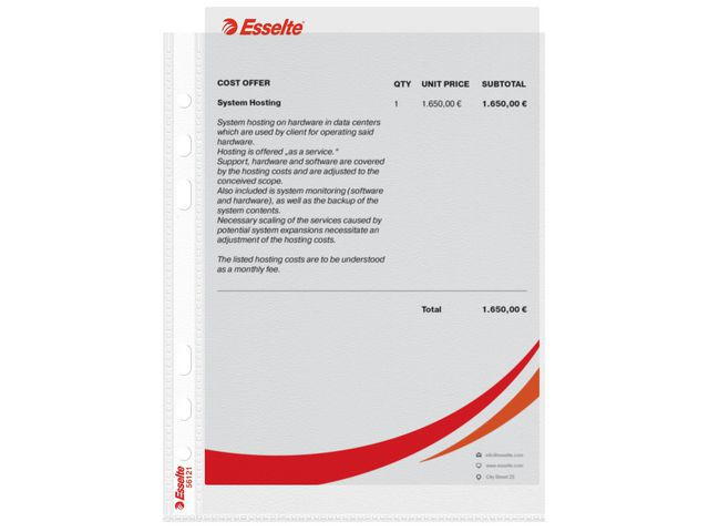 Plastlomme Esselte A5 Topp Prem 75My (10 stk)