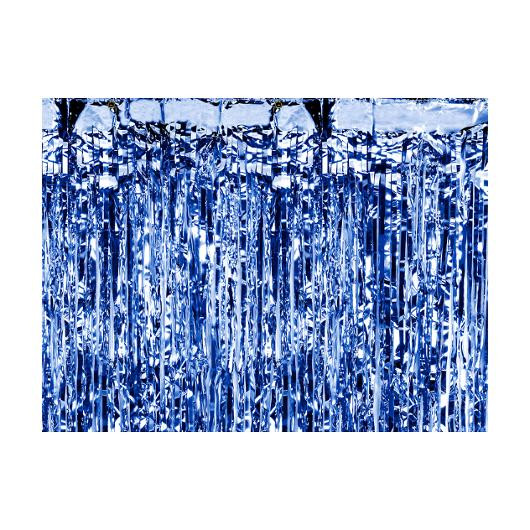 BildeGlittergardin 90X250Cm Metallic Blå