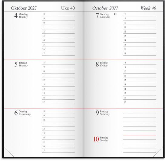 Lommekalender Grieg Memo 2027 Plast Sort