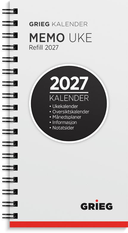 BildeLommekalender Grieg Memo 2027 Refill