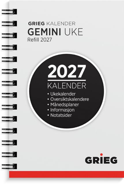 BildeLommekal Grieg Gemini 2027 Refill