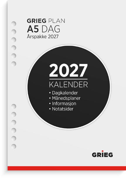 BildeÅrspakke Grieg A5 2027 Dag