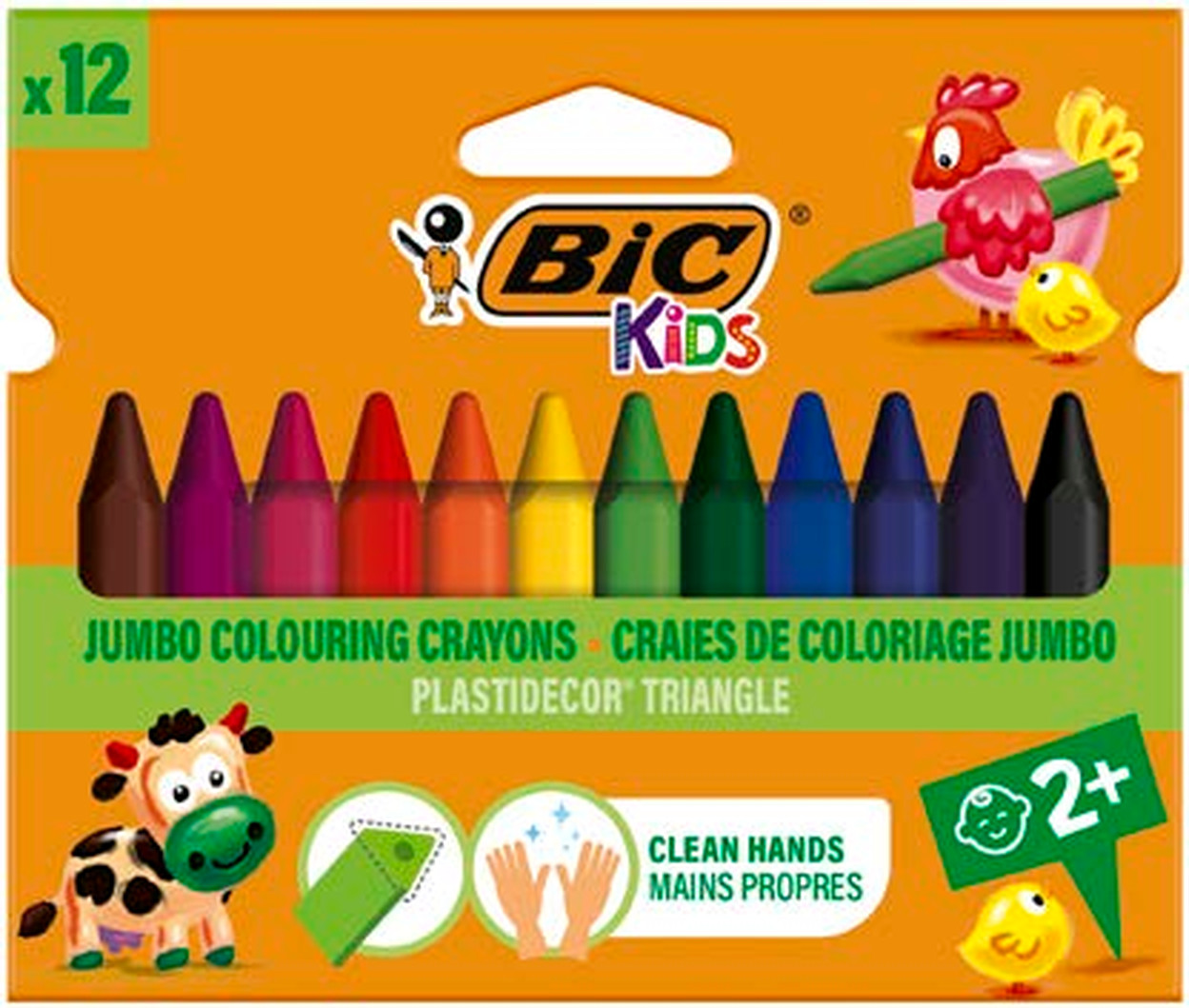 BildeBIC Kids Plastidecor Triangle Jumbo fargestifter 12 stk.