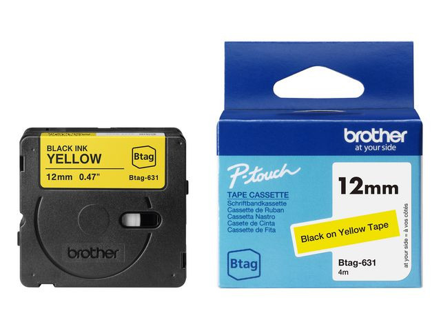 BildeTape BTAG631 12mmx4m sort/gul