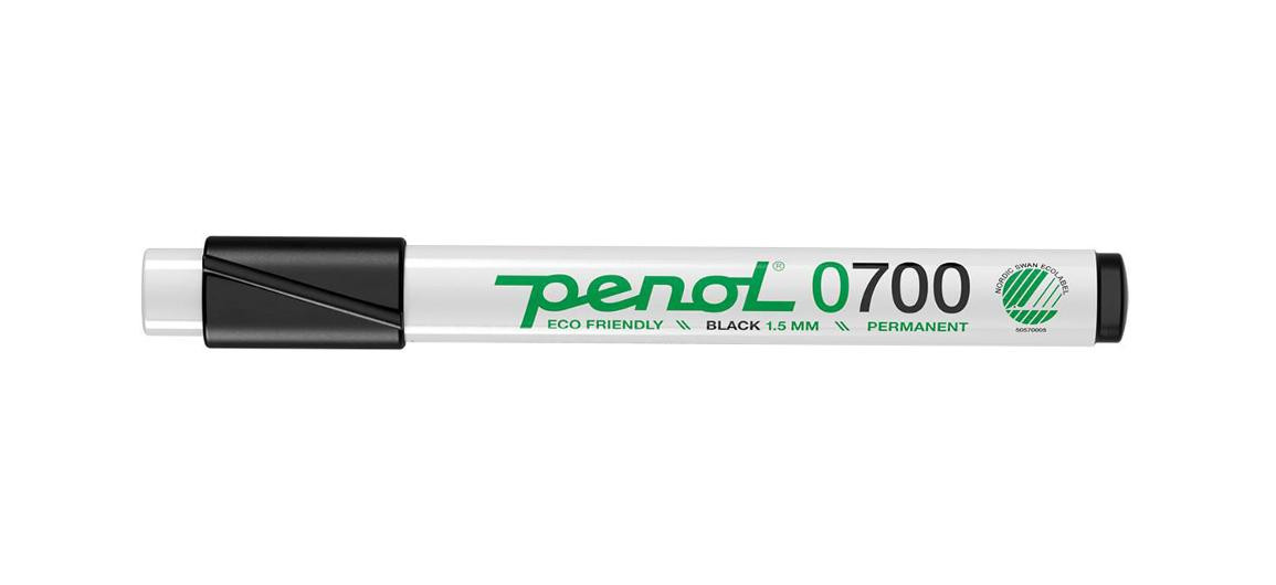 BildeMerkepenn Penol 700 Rund Sort (10 stk)