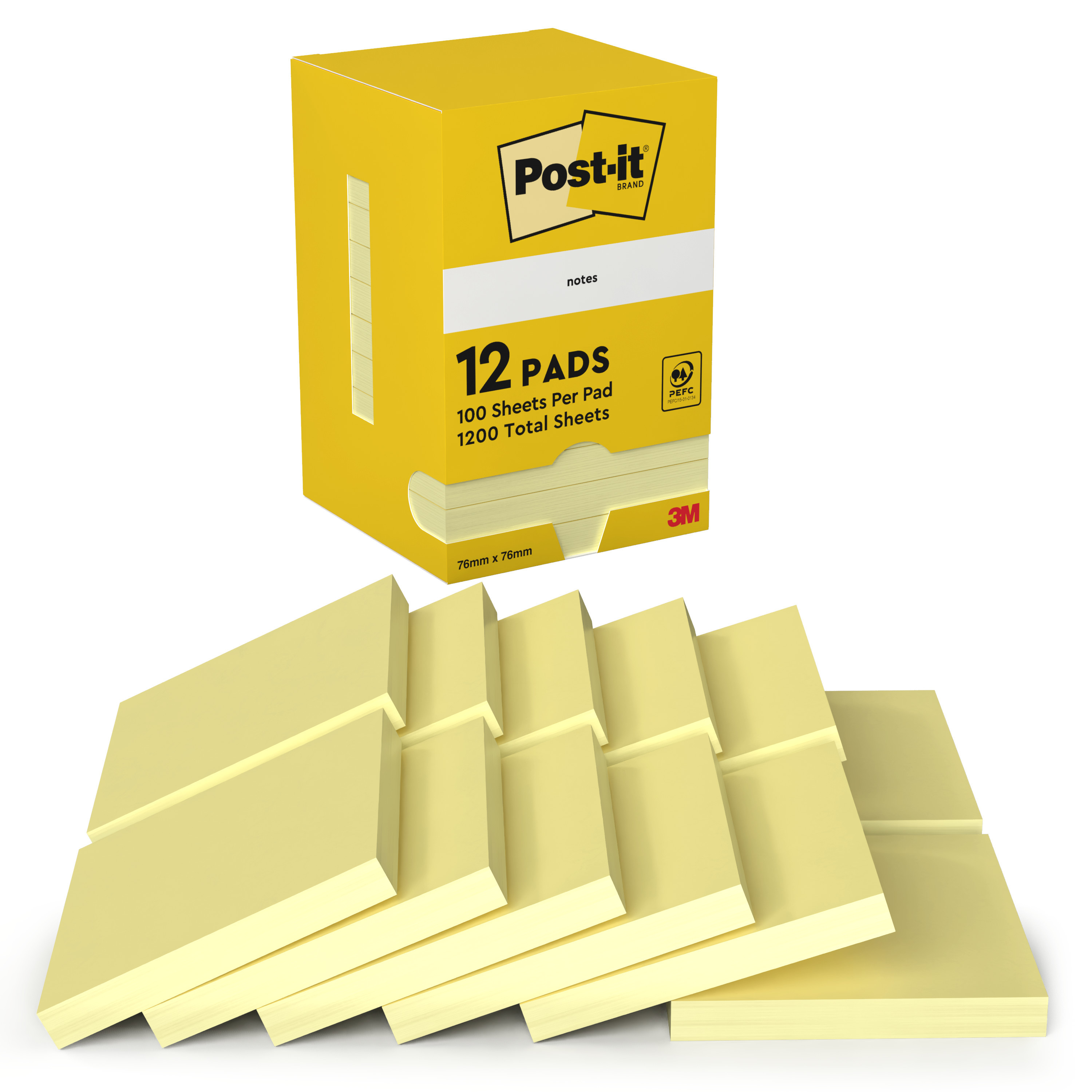 Notatblokk Post-It 76X76 Cy (12 stk)