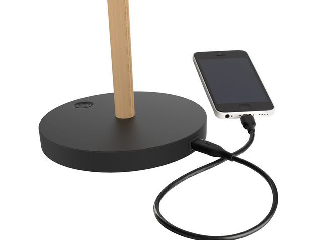 Lampe Vicky LED svart/tre