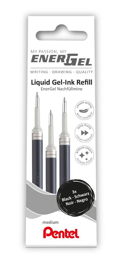 Geleroller Pentel Energel Sort (1+3)