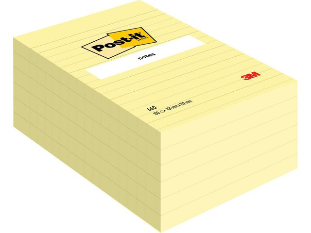 BildePost-It Notatblokk 102X152 660 Linj Gul (6 stk)