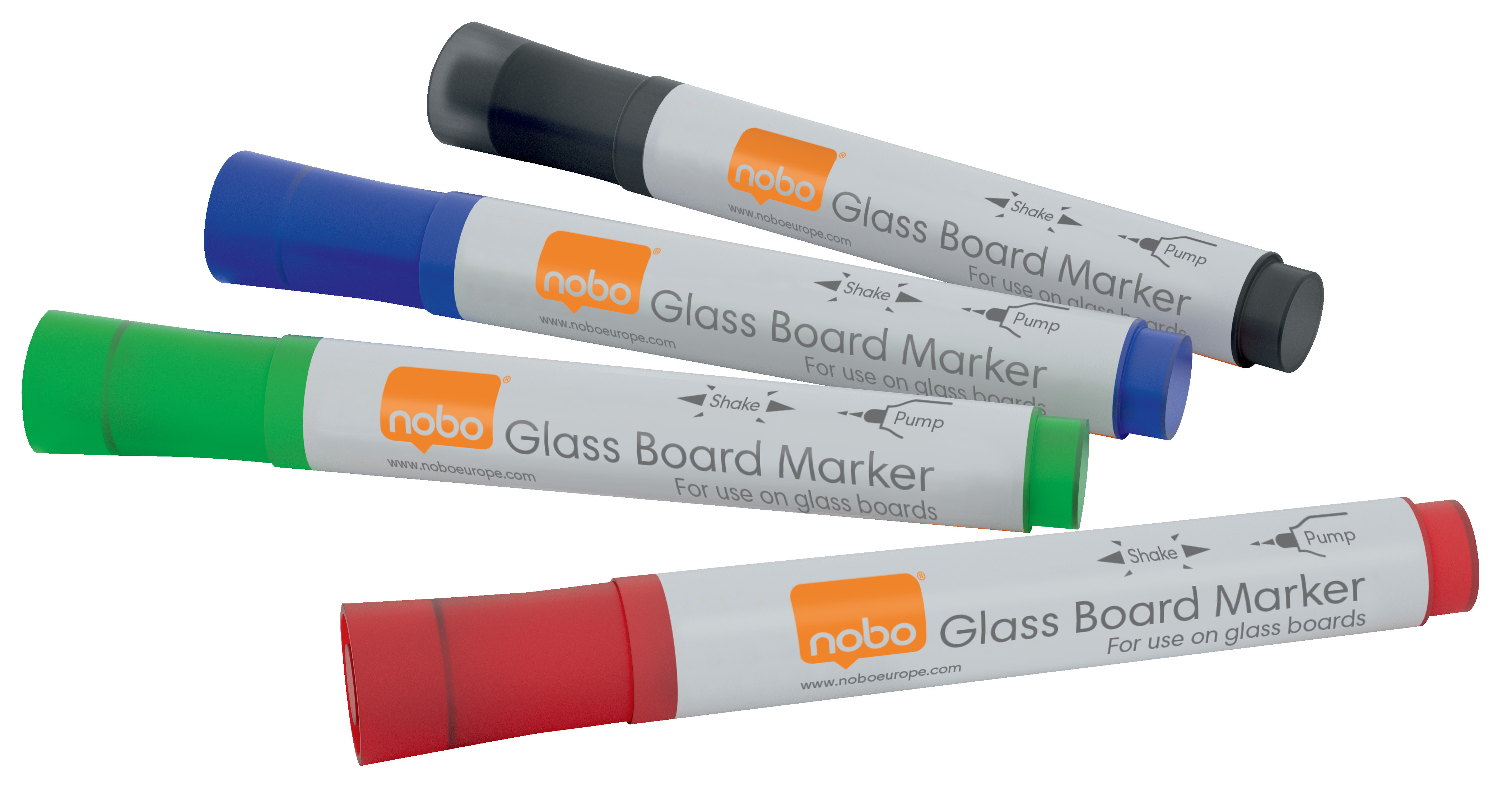 Whiteboardpenn Glass Nobo Assortert (4)