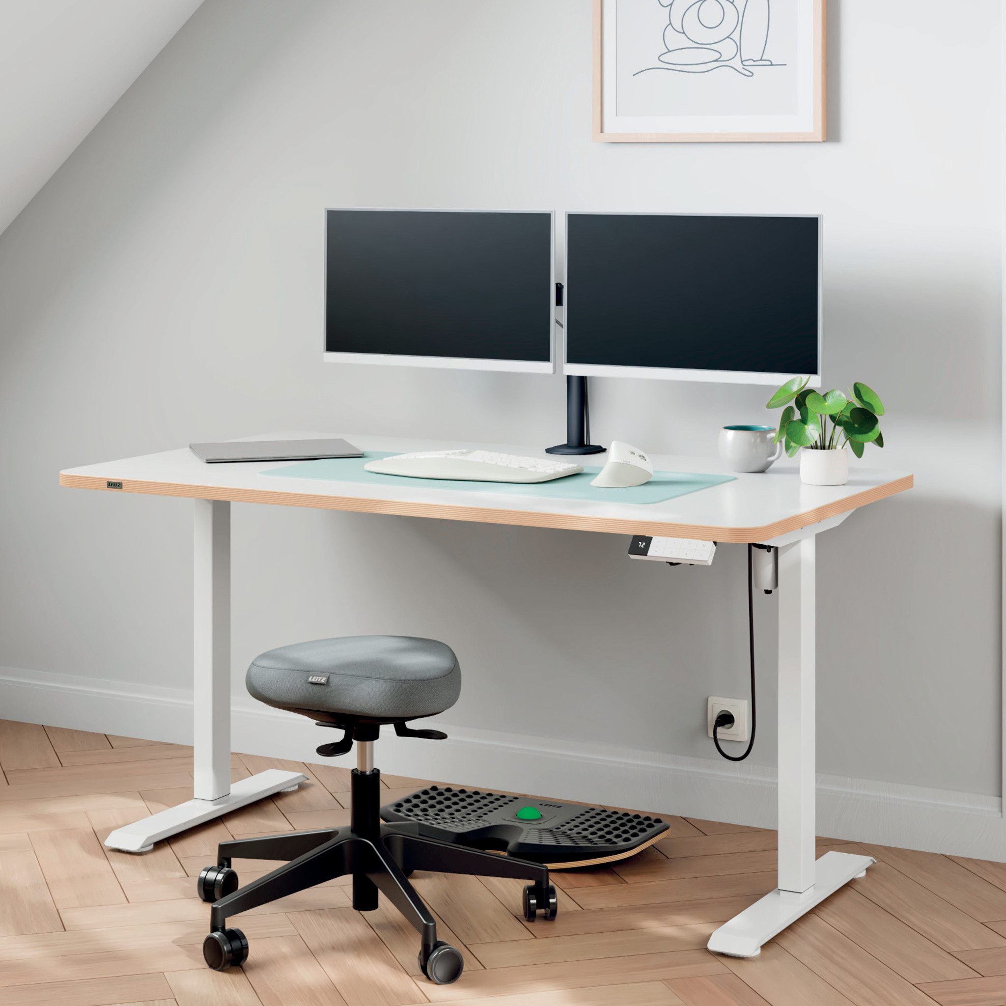 Leitz Monitor Arm Slim Dual Black