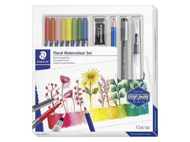 BildeStaedtler Blomsterakvarellsett for akvarell assortert (12)