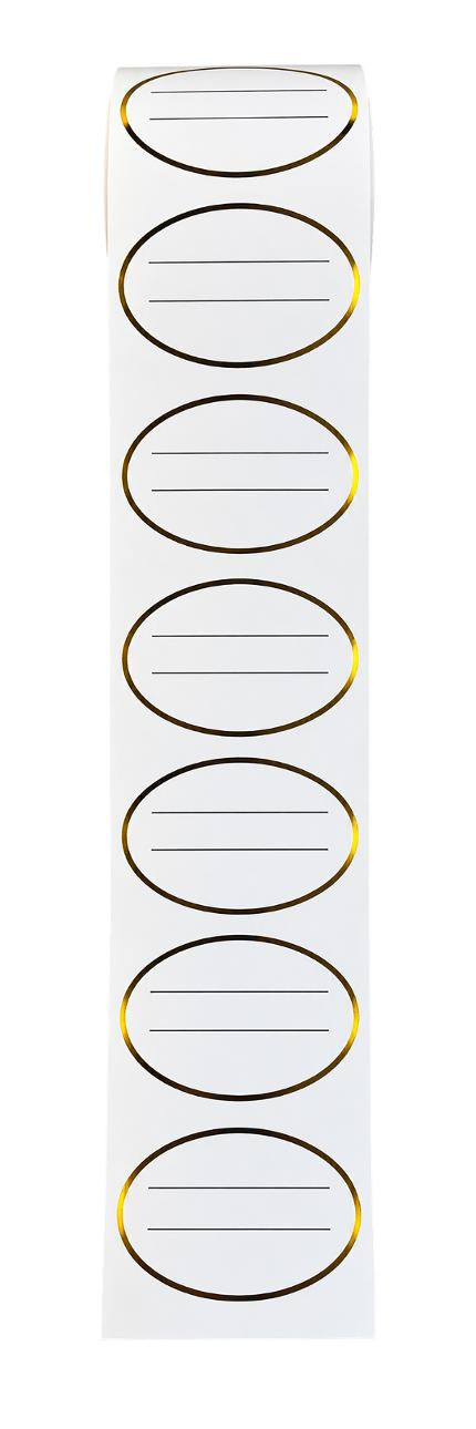 Merkelapper Selvkleb. Oval Gull (500 stk)