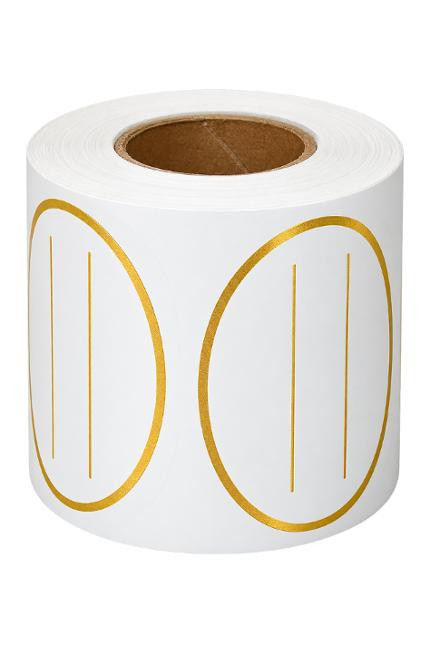 BildeMerkelapper Selvkleb. Oval Gull (500 stk)