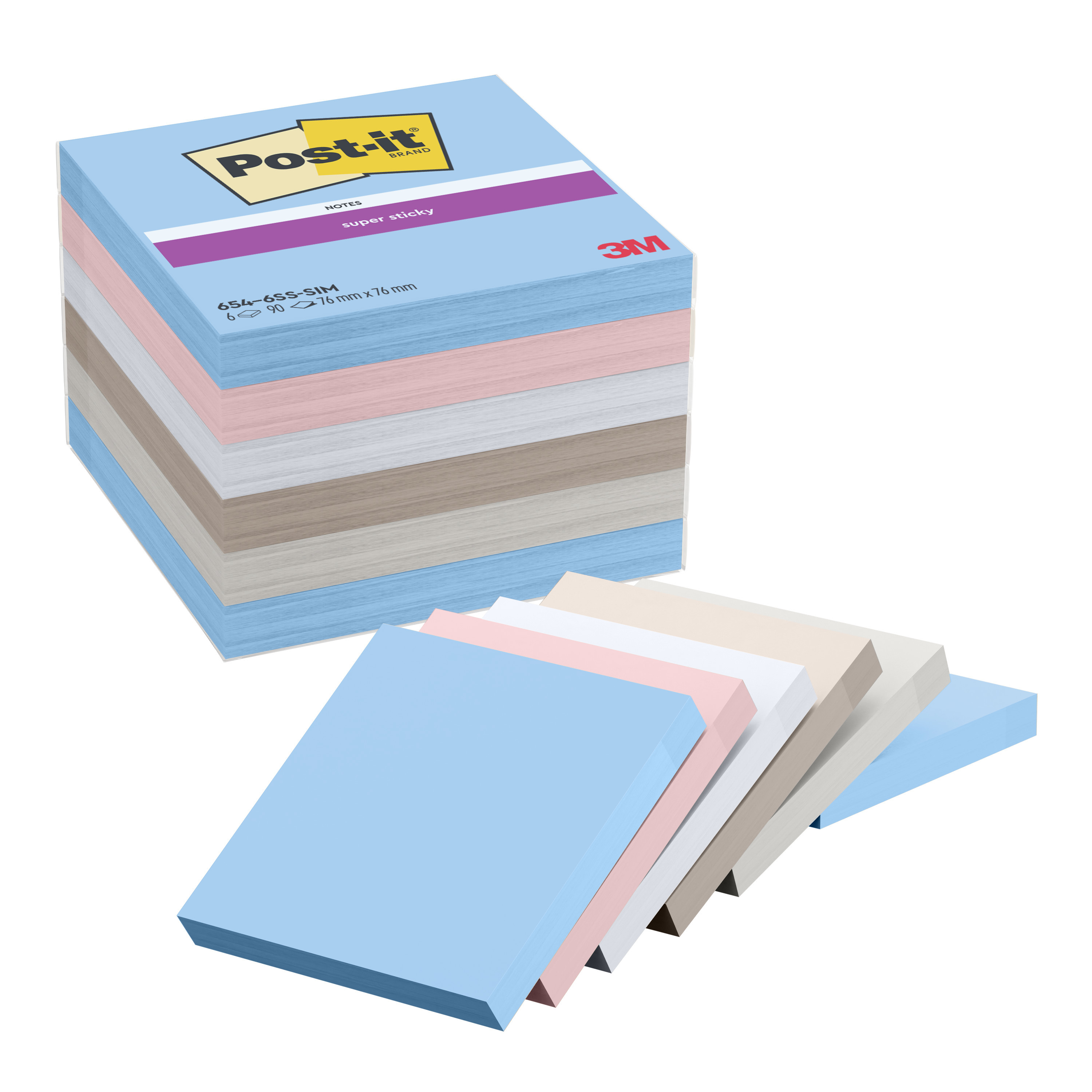 Post-it SS-Notes 76x76 Simply Serene 6)
