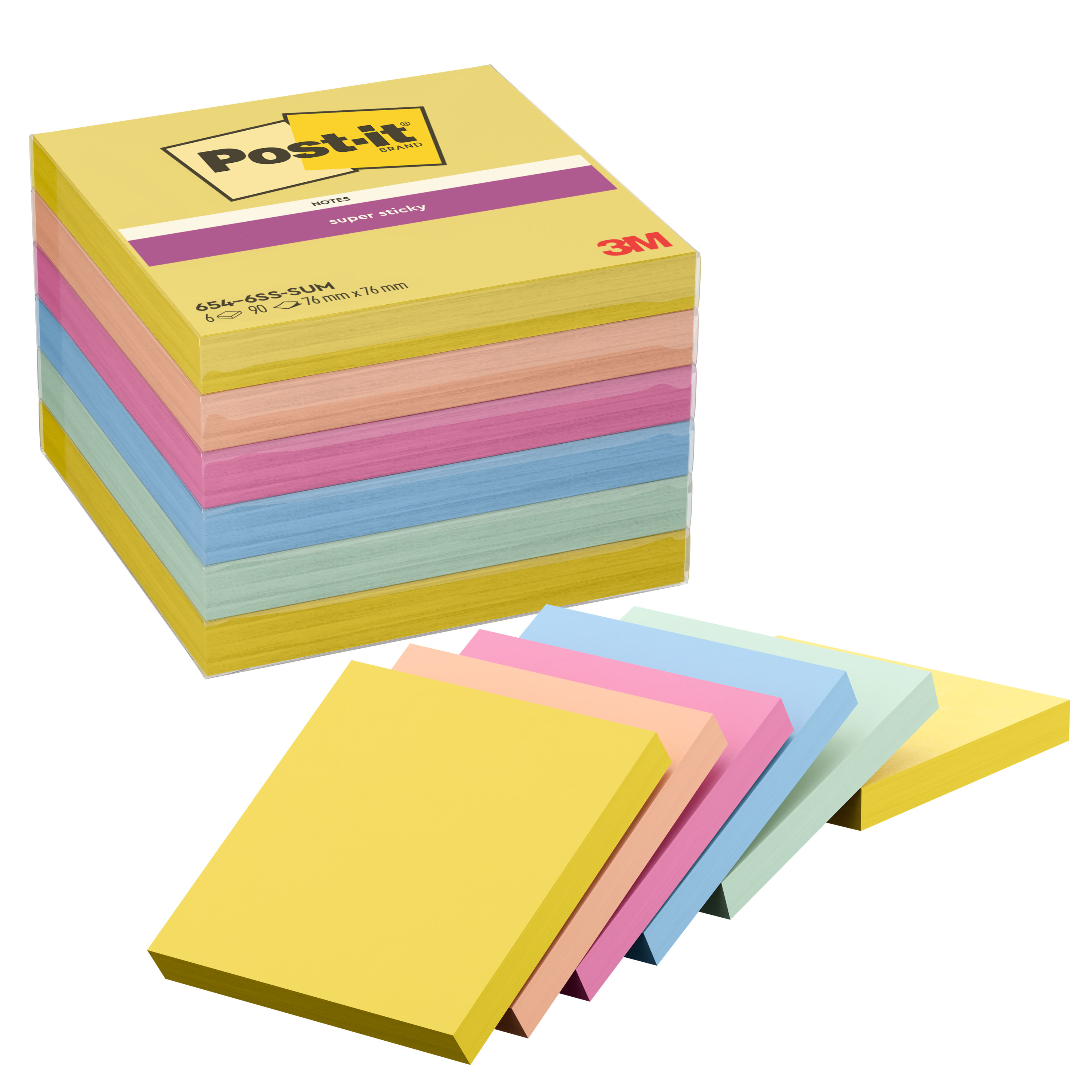 Post-it SS-Notes 76x76 Summer Sorbet (6)