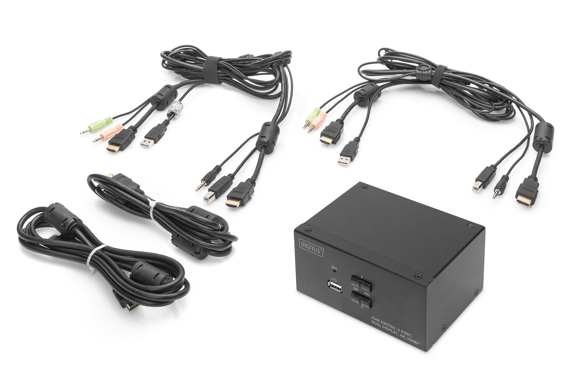 DIGITUS KVM-Switch 2Port Dual HDMI Desktop