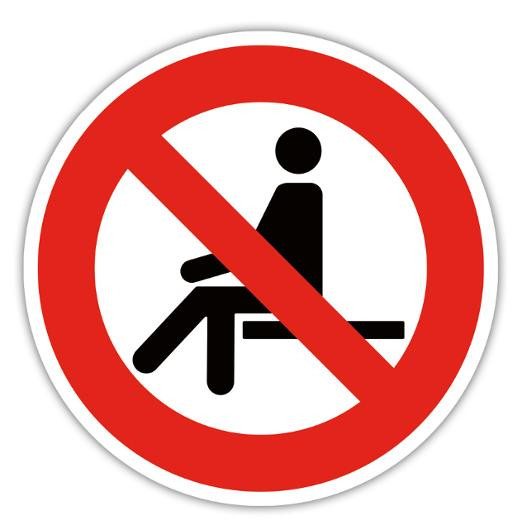BildeSkilt Exacompta Forbudt Å Sitte Ø 10 Cm