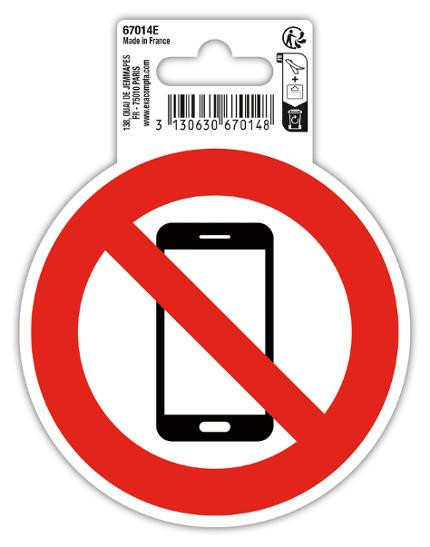 Skilt Exacompta Ingen Mobiltelef. Ø 10Cm