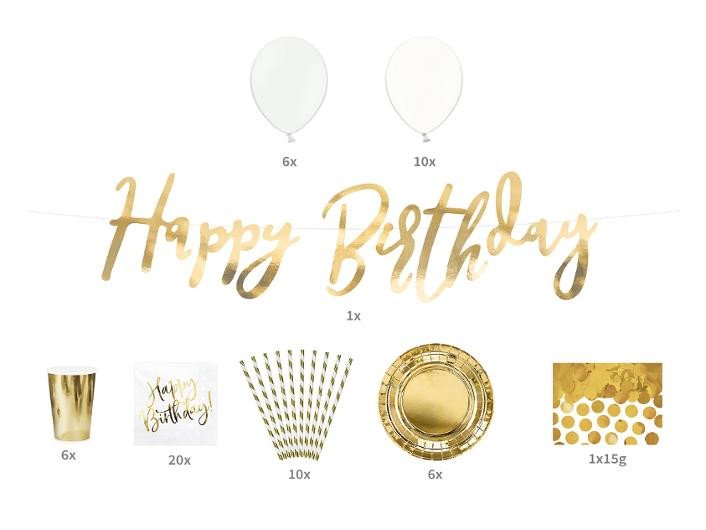 Dekorasjonssett Happy Birthday 60 Deler