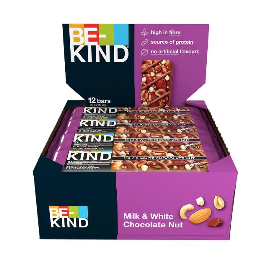 BildeNøttebar Be-Kind Hvit Sjokolade Nøtter (12 stk)