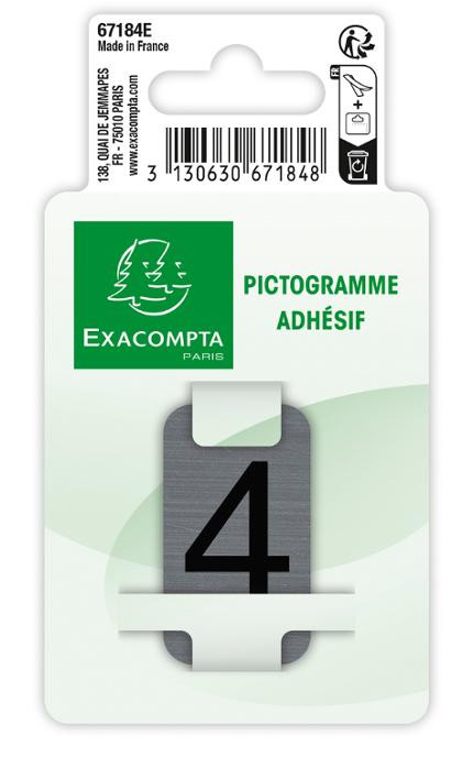 Skilt Exacompta 4 Selvklebende 2,5X4,4Cm
