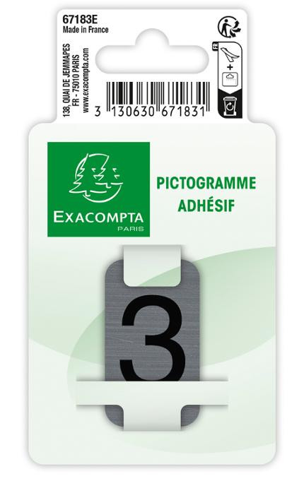 Skilt Exacompta 3 Selvklebende 2,5X4,4Cm