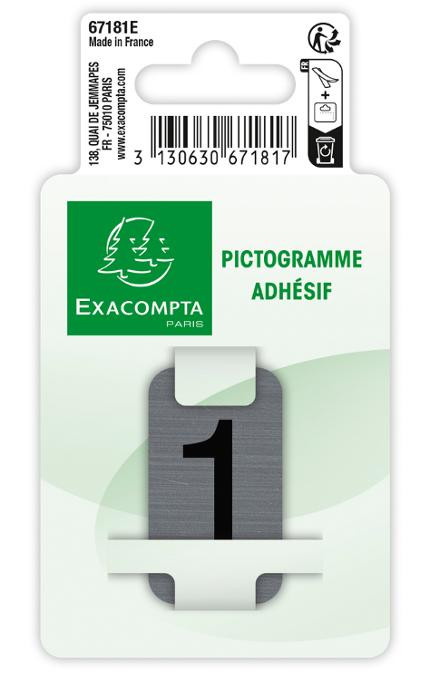 Skilt Exacompta 1 Selvklebende 2,5X4,4Cm