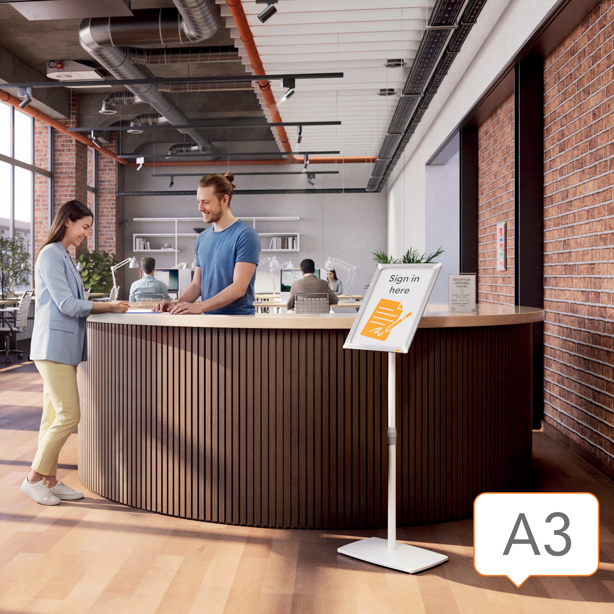 Plakatramme p stativ Premium Plus A3