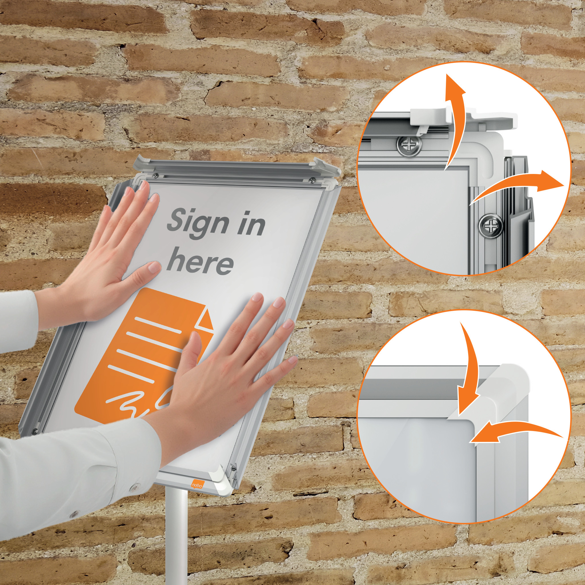 Plakatramme p stativ Premium Plus A3