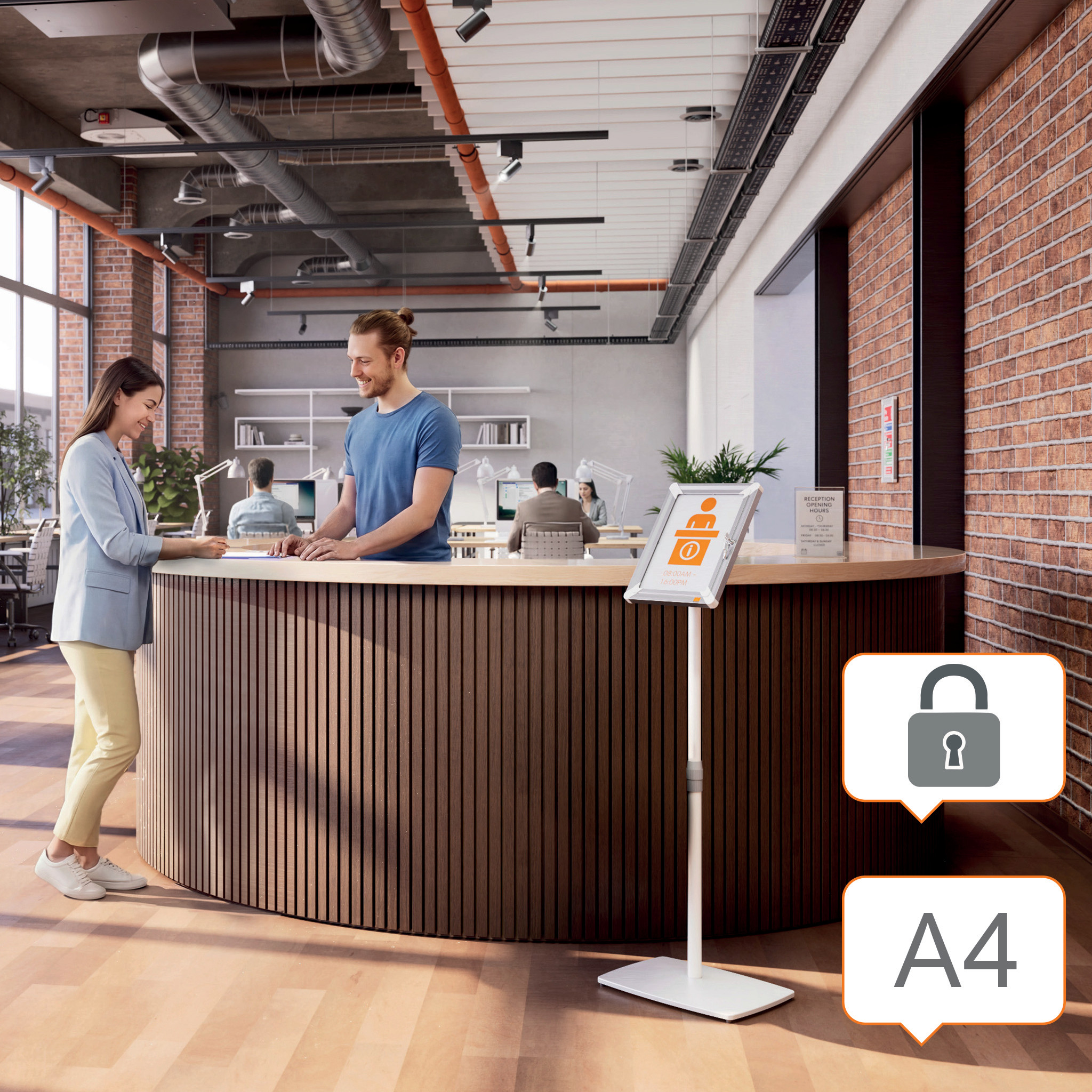 Plakatramme p stativ Prem. Plus A4 Lsb