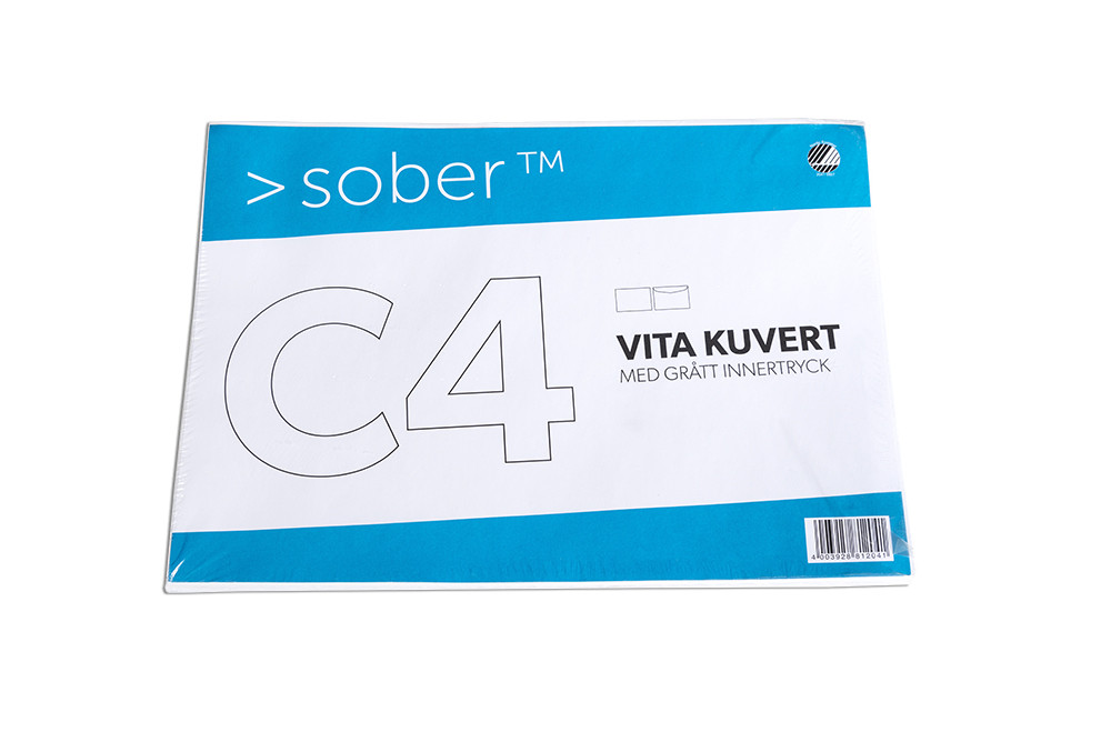 BildeBoeNGERS Konvolutt Sober C4 Hvit 100g Peal&Seal (50)