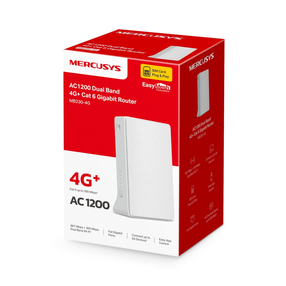 MERCUSYS AC1200 Wi-Fi 4G+ LTE Router