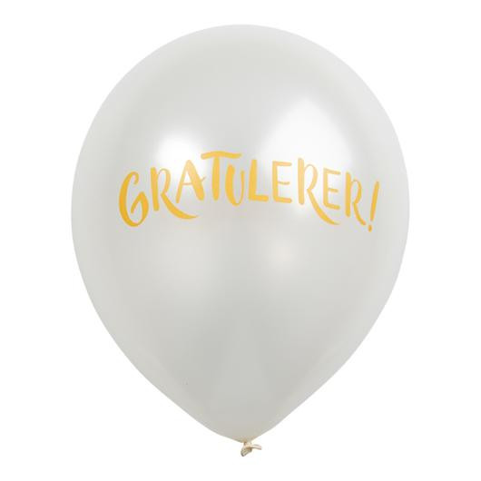 BildeBallong Lateks 30Cm Gratulerer (6 stk/pk, 6 pakker)