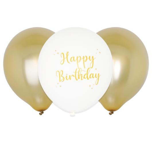 BildeBallong Lateks 30Cm Happy Birthday (6 stk/pk, 6 pakker)