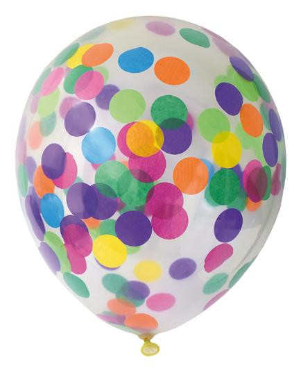 BildeBallong Lateks 30Cm Farget Konfetti (6 stk/pk, 6 pakker)