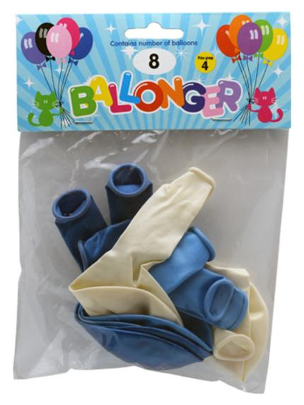 Ballong Lateks 30Cm Blå Metallicmix (8 stk/pk, 6 pakker)