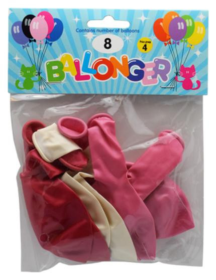 Ballong Lateks 30Cm Rosa Metallicmix (8 stk/pk, 6 pakker)