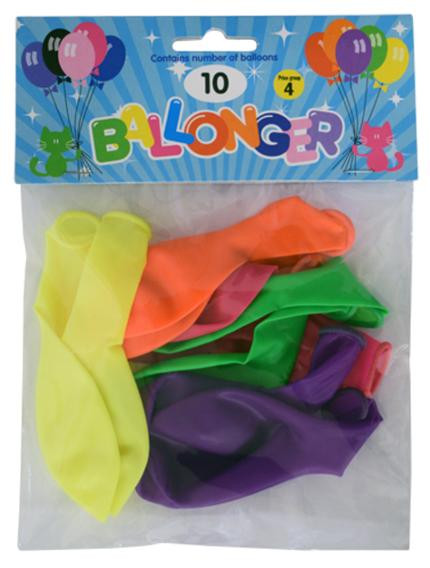 Ballong Lateks 30Cm Ass. Neonfarger (10 stk/pk, 6 pakker)
