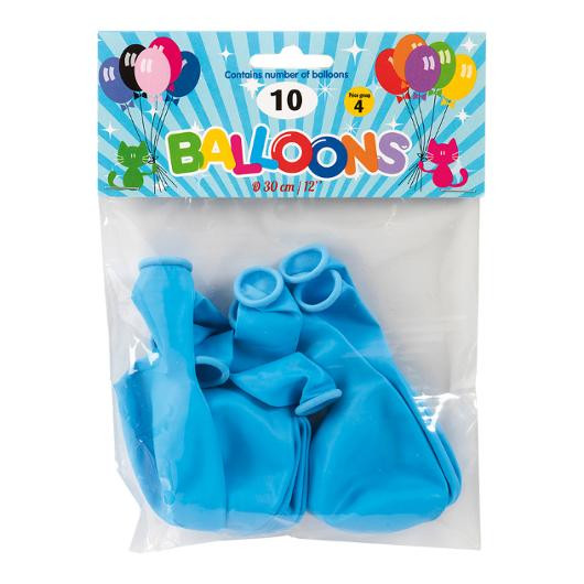Ballong Lateks 30Cm Lys Blå (10 stk/pk, 6 pakker)