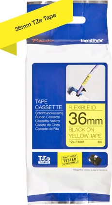 TZe tape 36mmx8m flexible black/yellow